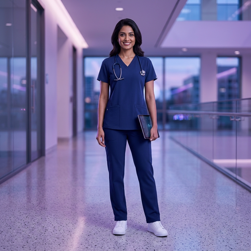 Healthcare professional in premium MedWear scrubs